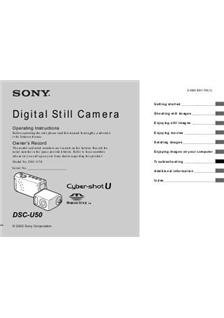 Sony Cyber-shot U50 manual. Camera Instructions.